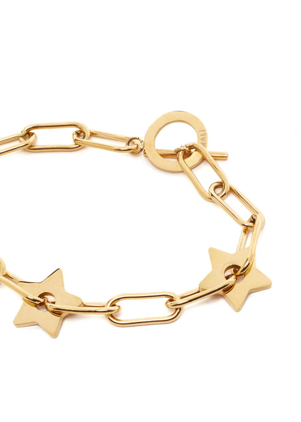 Nalí SILVI GOLD CHAIN STARS BRACELET STAIN. STEEL Consegna Veloce