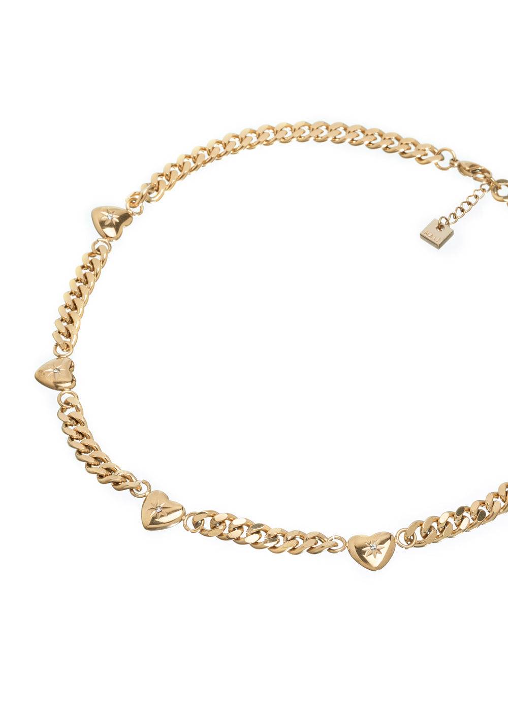 Nalí HEART NECKLACE STAIN. STEEL. 18K GOLD PLATED Prezzo Ridotto