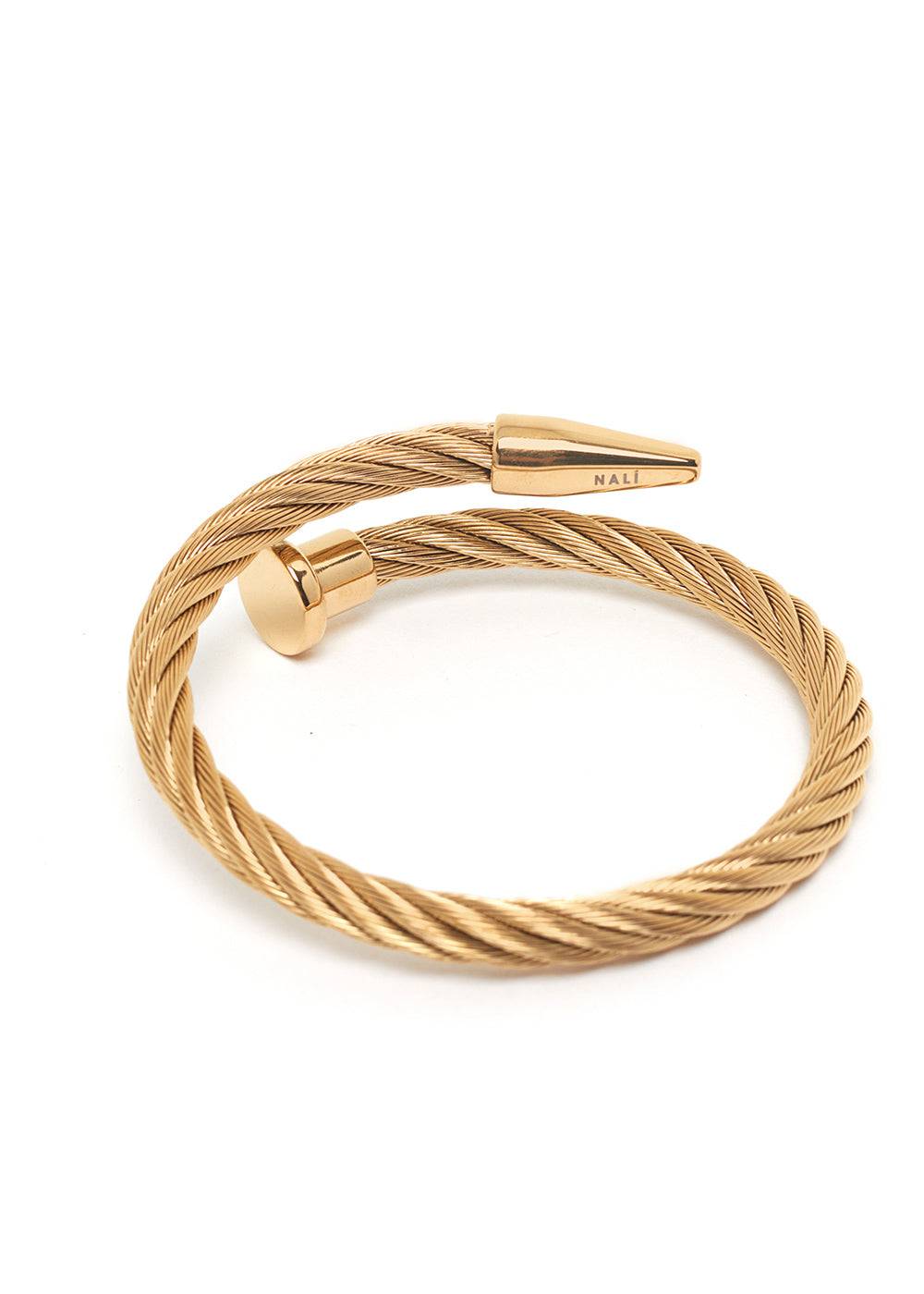 Nalí BRAIDED CUFF IN GOLD STAINLESS STEEL Sconto