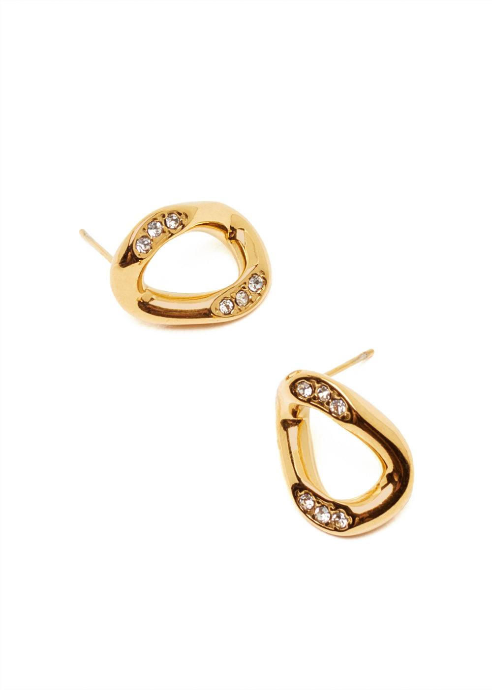 Nalí ZIRCON STUD EARRINGS STAIN. STEEL. 18K GOLD PLATED Novità