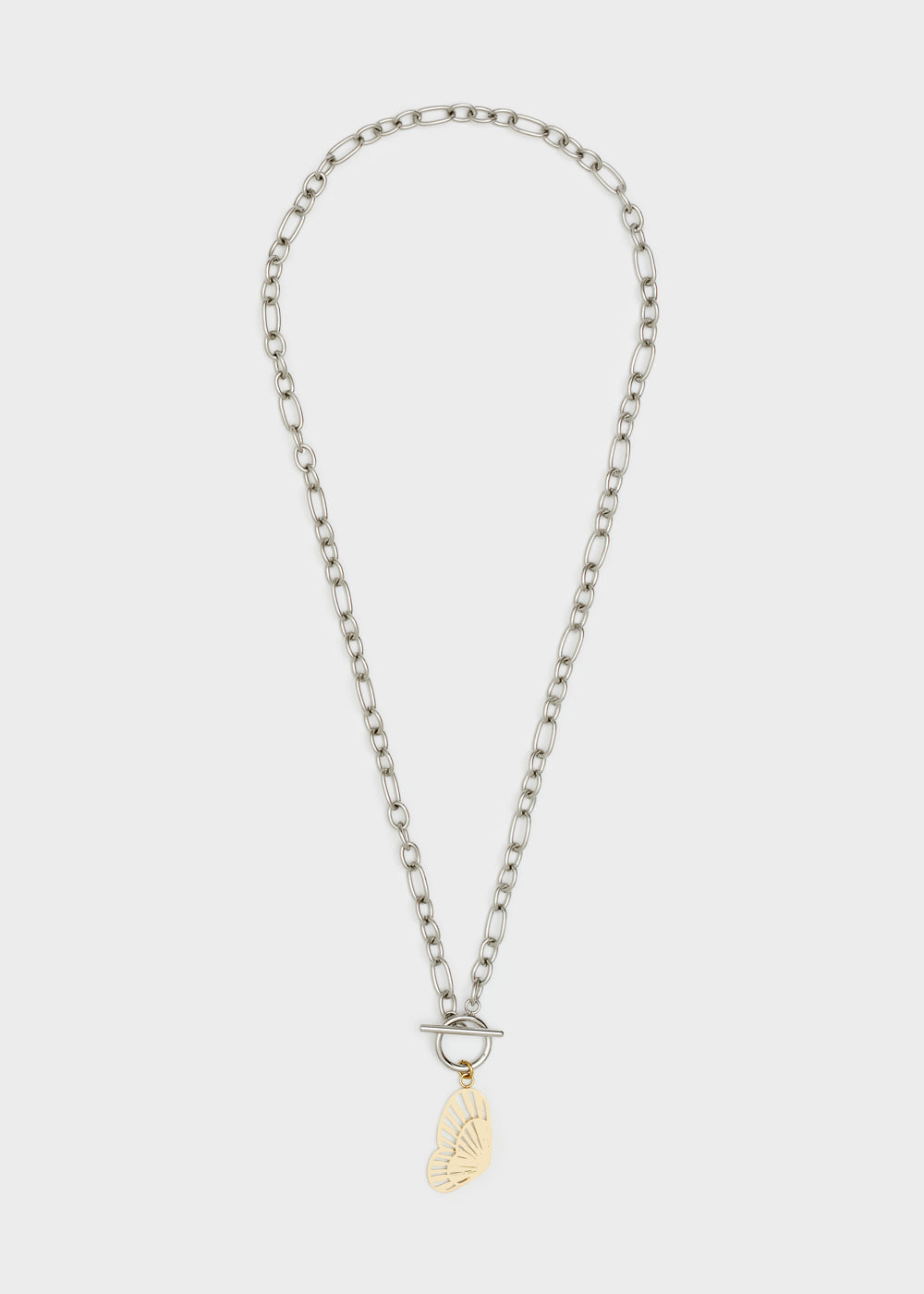 Nalí 14KT GOLD PLA. S. STEEL BUTTERLY NECKLACE Offerta