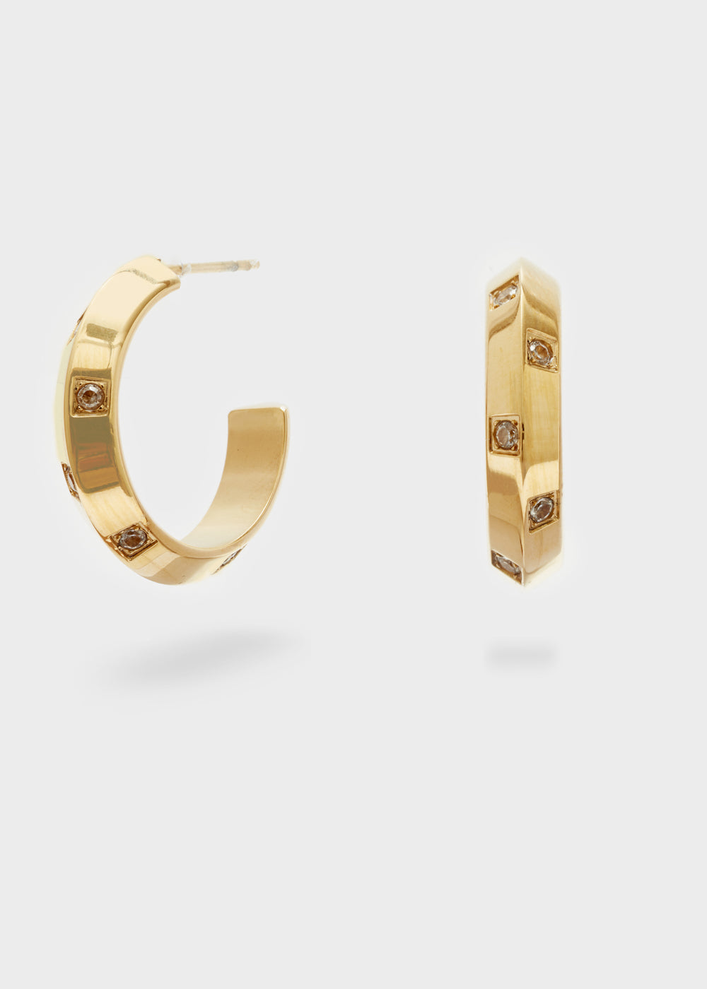 Nalí 14KT GOLD PLA. S.STEEL OPEN HOOP EARRINGS Saldi