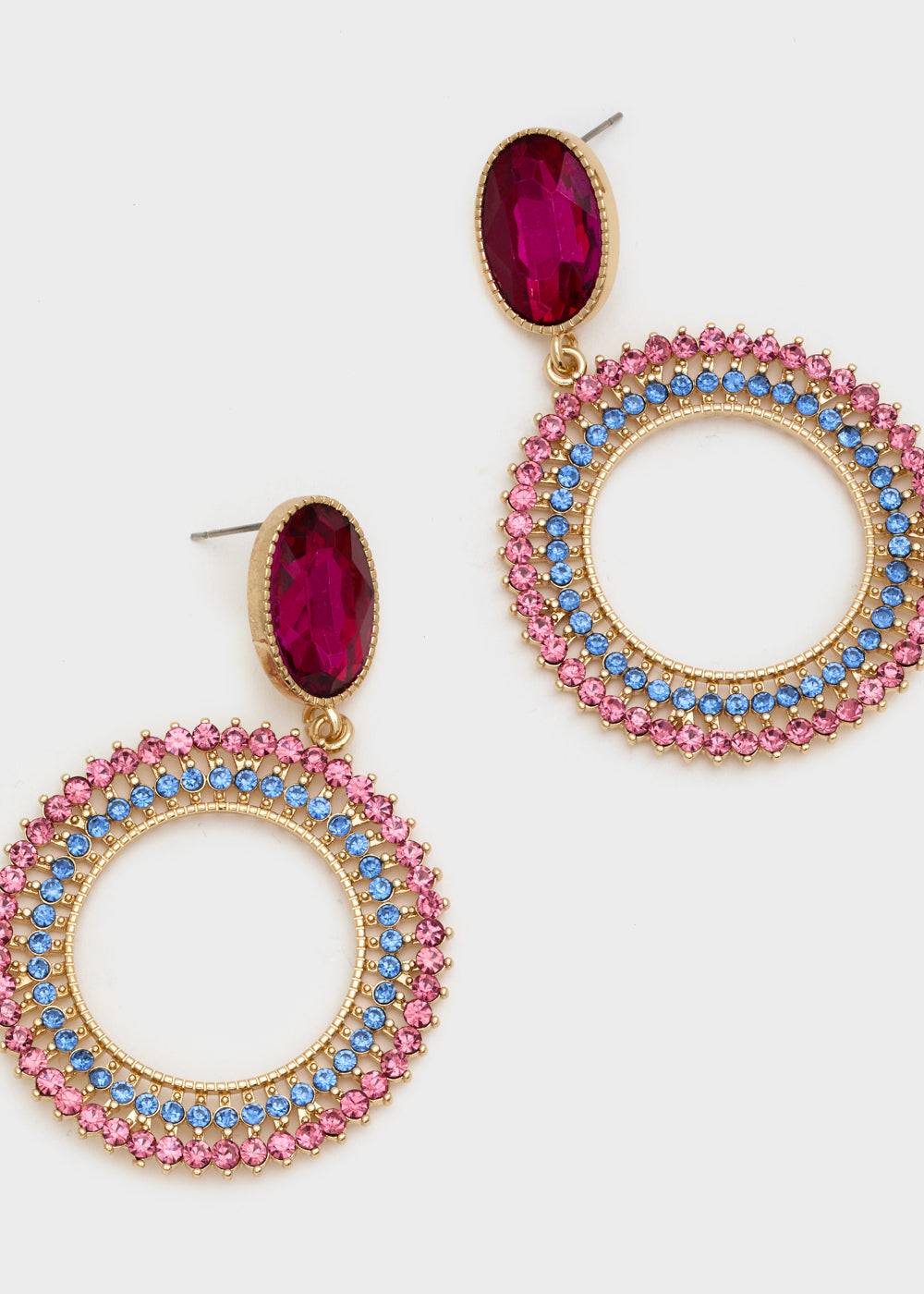 Nalí SILVY PENDANT EARRINGS W/ STONES + COLORS In Saldo