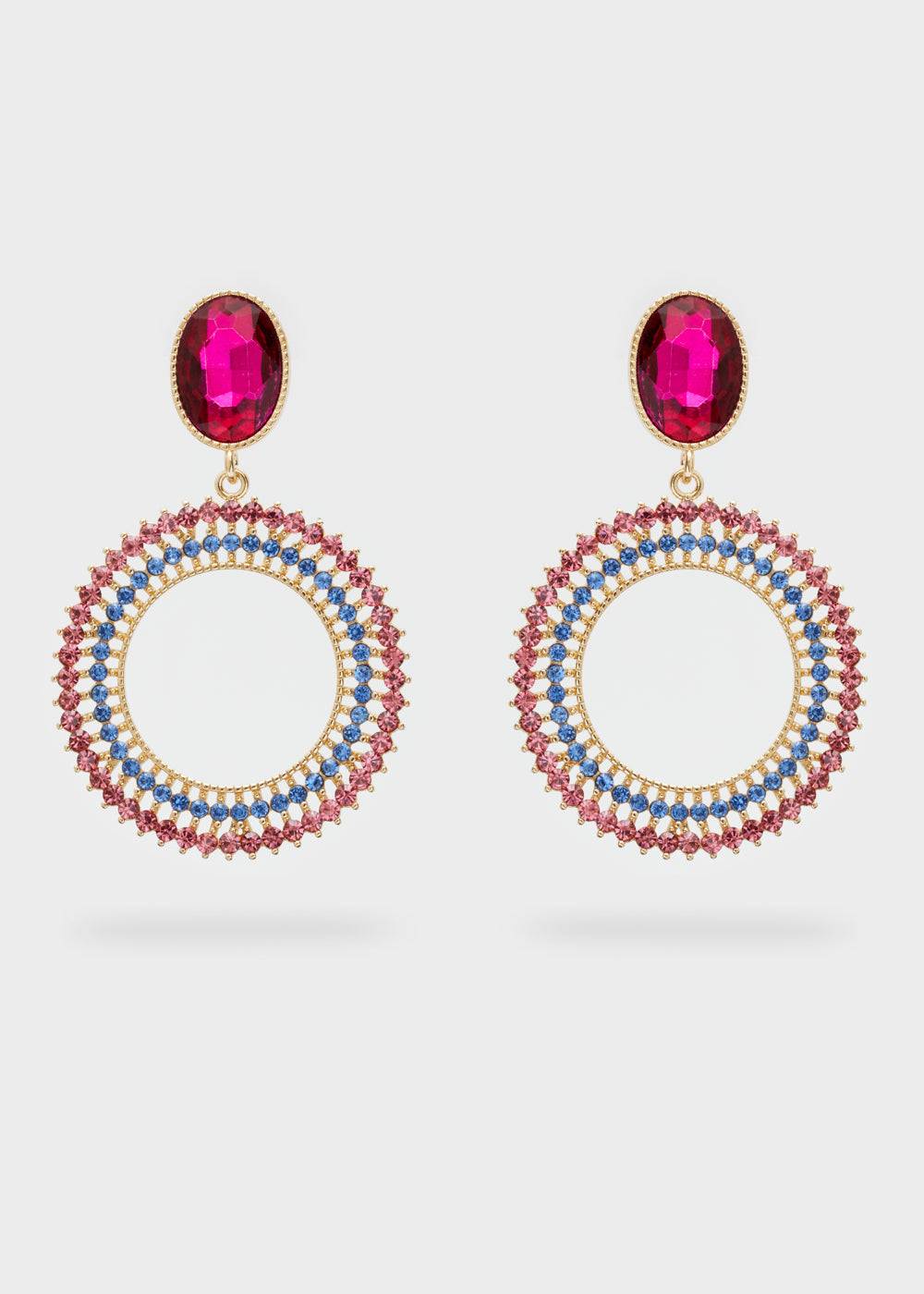 Nalí SILVY PENDANT EARRINGS W/ STONES + COLORS In Saldo