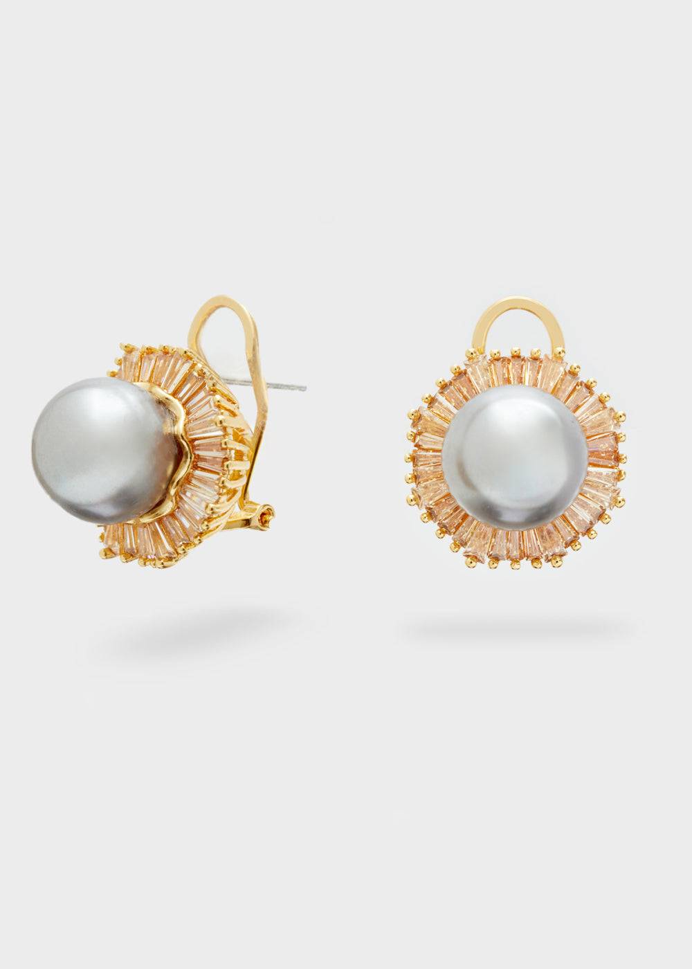 Nalí PATRIZIA CLIP+PIN EARRINGS W/ PEARL + COLORS Nuova