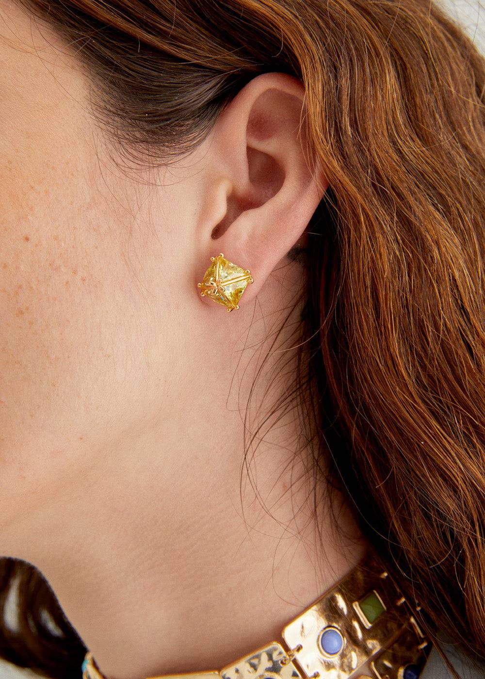 Nalí STUD LOBE EARRINGS W/ ZIRCONS + COLORS Moda