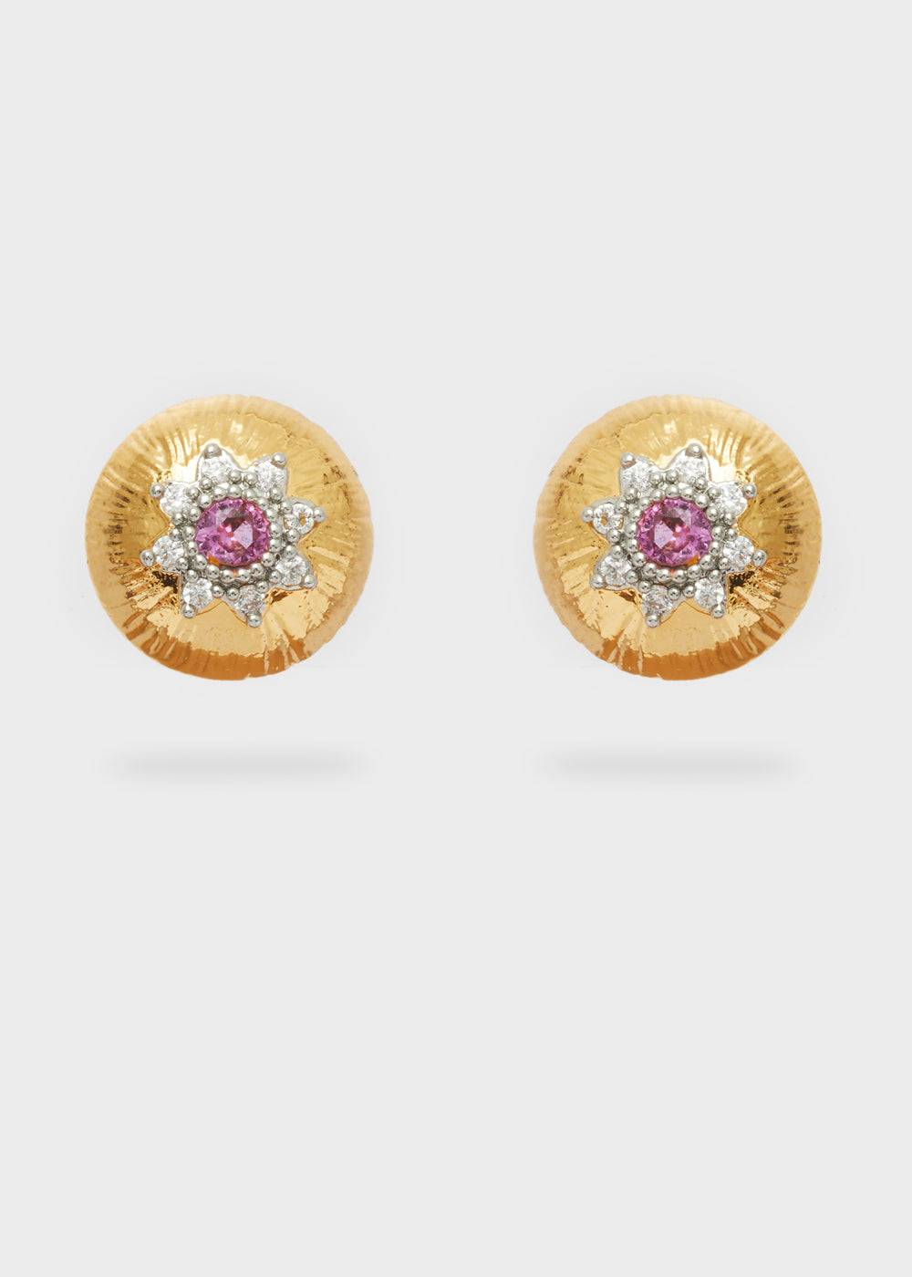 Nalí OLGA LOBE EARRINGS FUCHSIA ZIRCON + COLORS 2025
