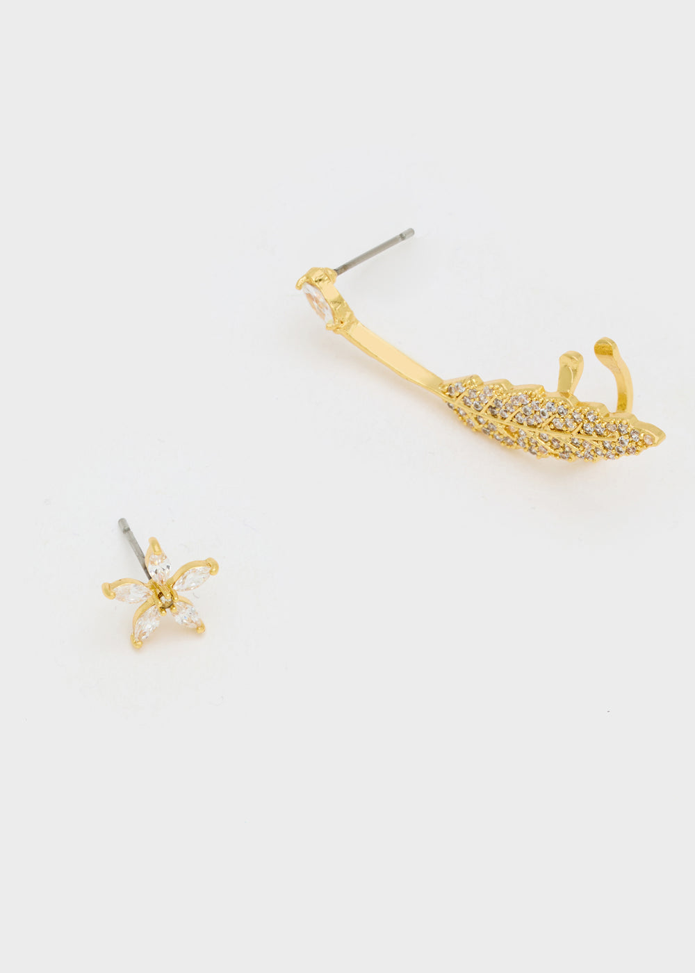 Nalí GOLD EARCUFF EARRINGS ARROW W/ STONES + COLORS In Linea