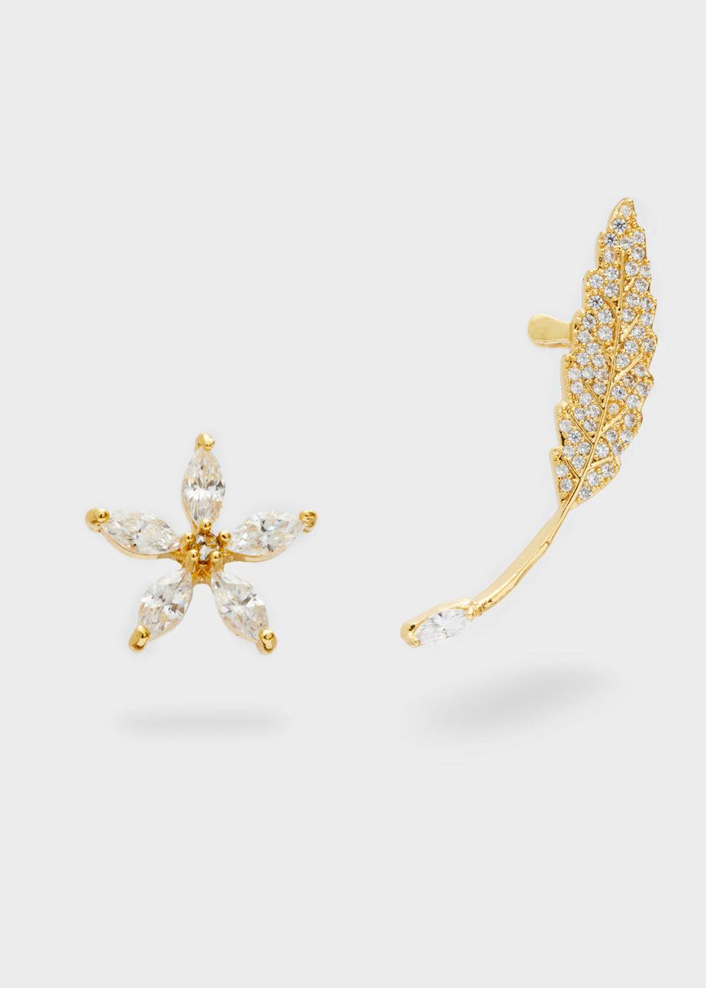 Nalí GOLD EARCUFF EARRINGS ARROW W/ STONES + COLORS In Linea