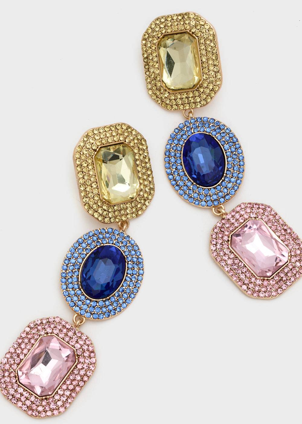 Nalí ADELE LONG EARRINGS W/ MULTI STONES + COLORS Promozione