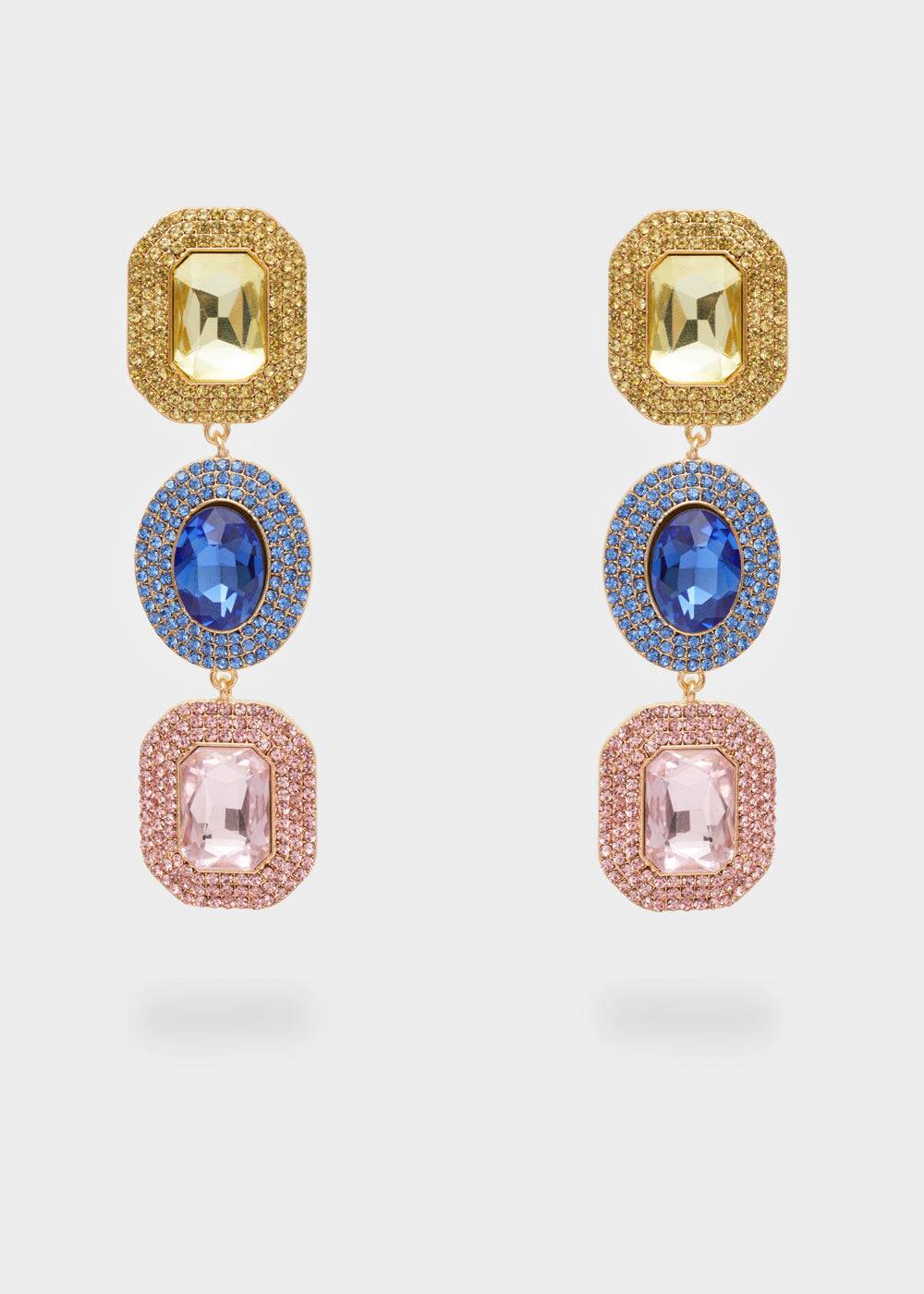 Nalí ADELE LONG EARRINGS W/ MULTI STONES + COLORS Promozione