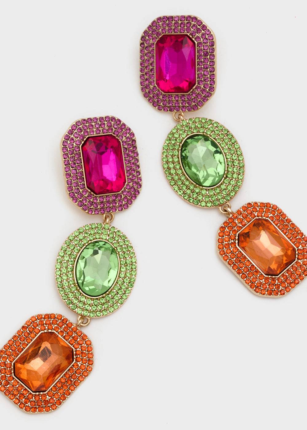 Nalí ADELE LONG EARRINGS W/ MULTI STONES + COLORS Promozione