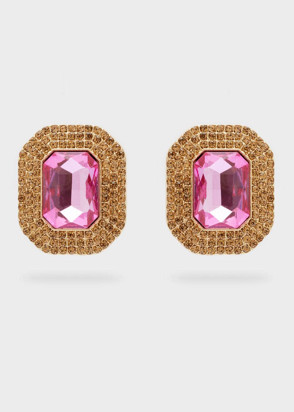 Nalí ADELE SQUARE EARRINGS W/ STONES + COLORS Pezzi Unici