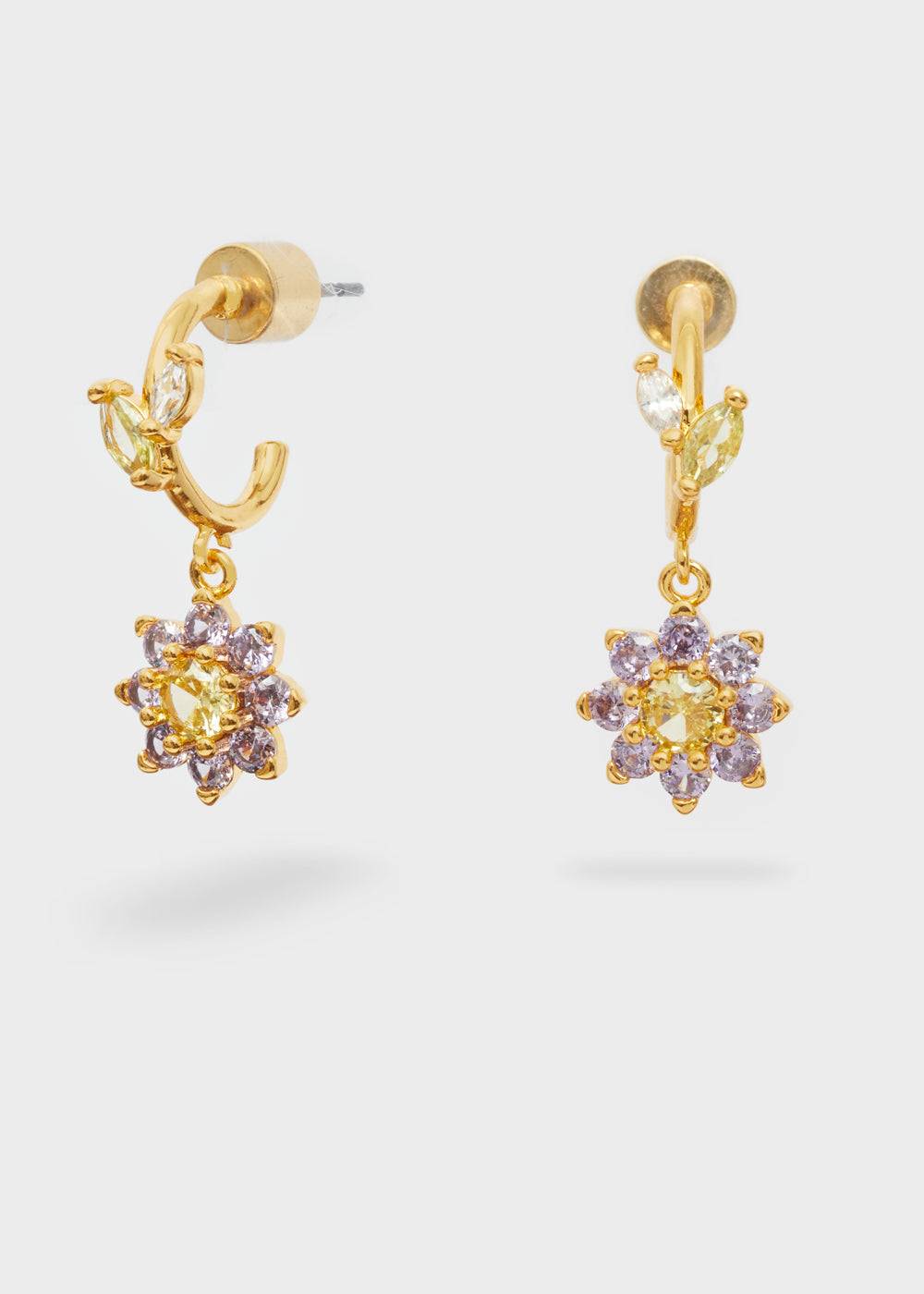 Nalí CELIA HOOP EARRINGS W/ FLOWER + COLORS Fino Al -60%