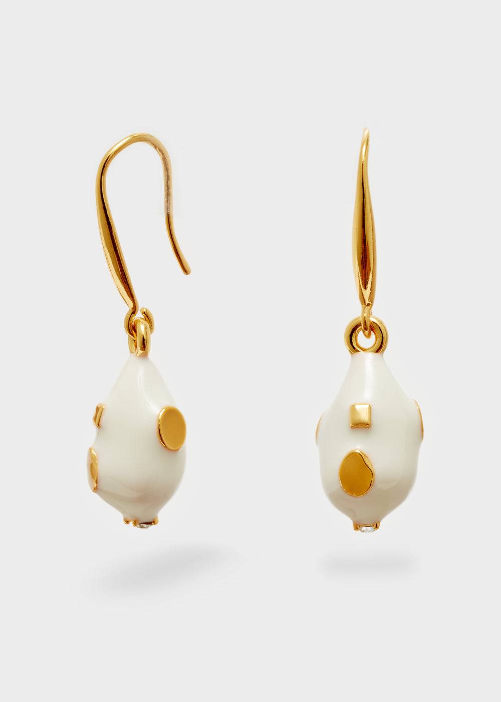 Nalí NIDIA EARRINGS W/ ENAMEL PENDANT+ COLORS Prezzo Ridotto
