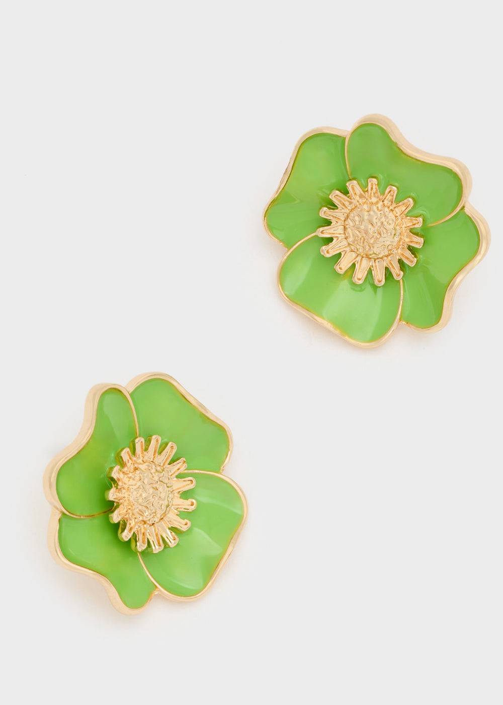 Nalí FLOWER LOBE ENAMEL EARRINGS + COLORS Sconto