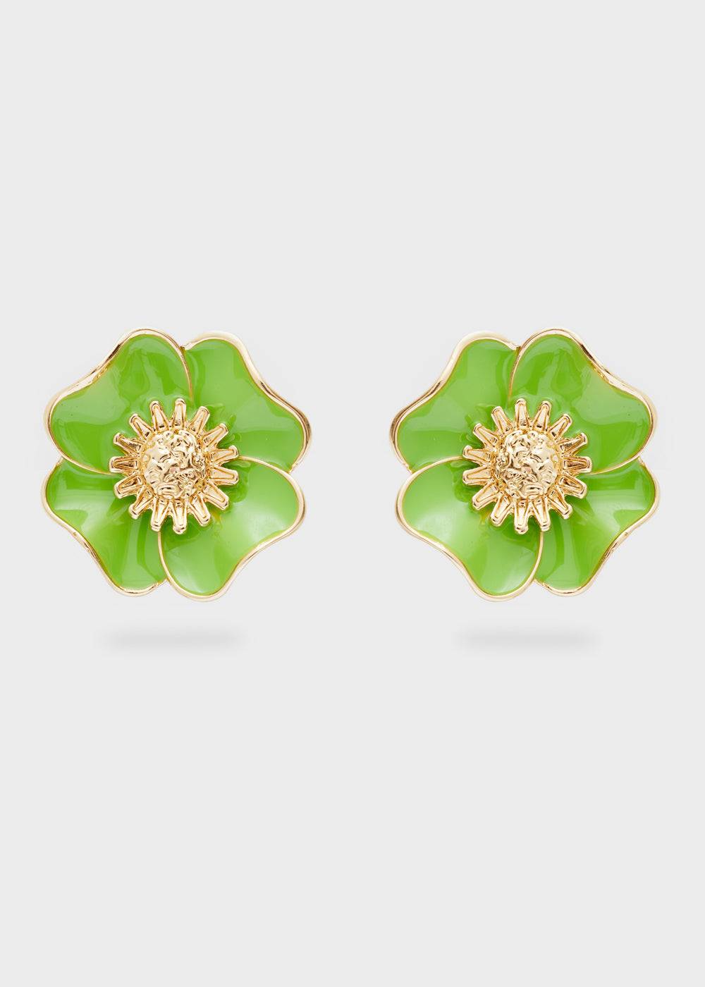 Nalí FLOWER LOBE ENAMEL EARRINGS + COLORS Sconto