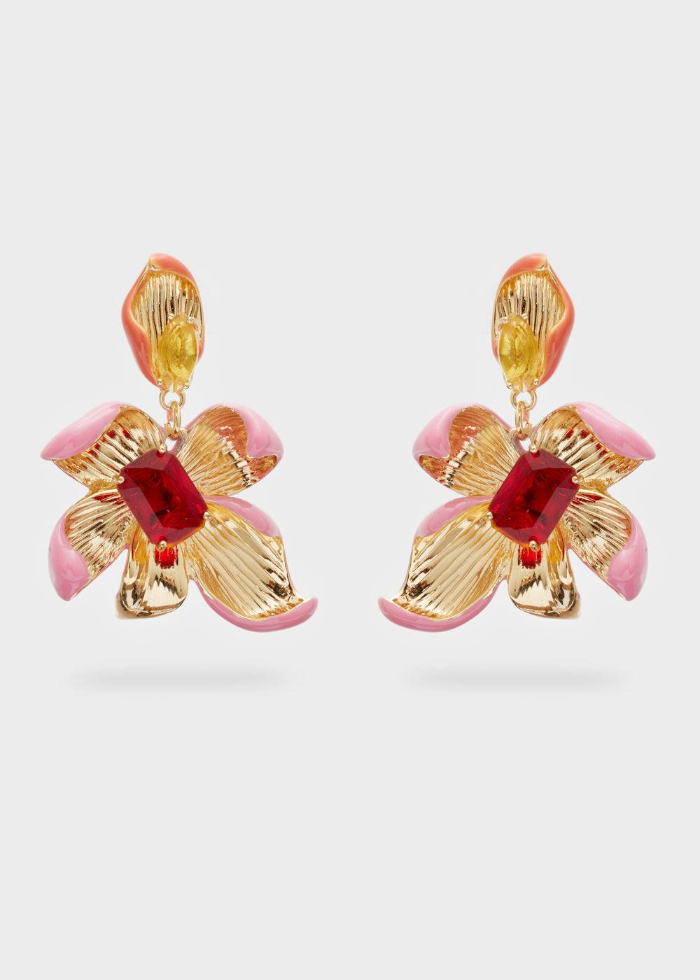 Nalí ENAMEL FLOWER EARRINGS + COLORS