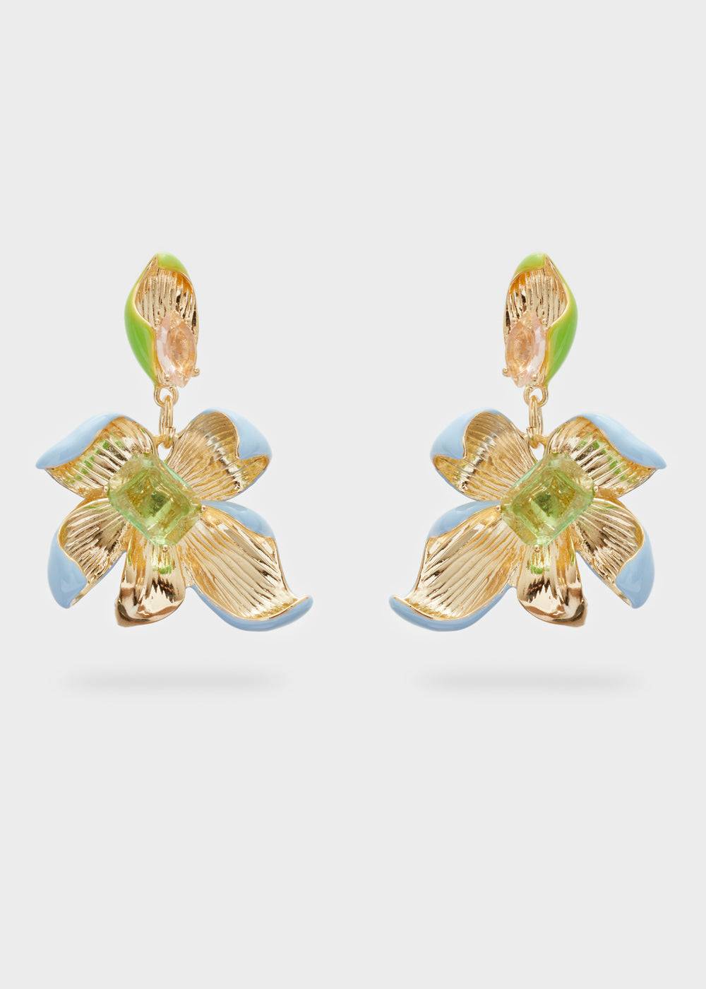 Nalí ENAMEL FLOWER EARRINGS + COLORS Offerta