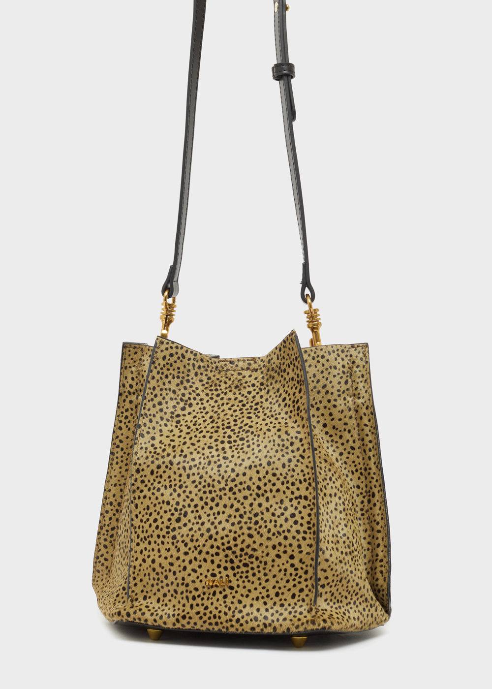 Nalí TITTI BUCKET BAG IN REAL LEATHER GREEN In Vendita