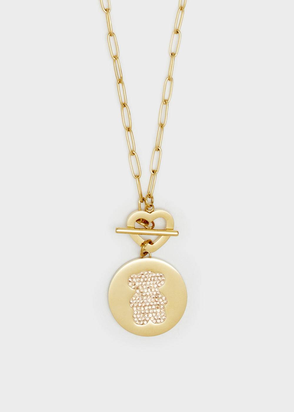 Nalí 14KT GOLD PLA. S. STEEL TEDDY NECKLACE Saldi