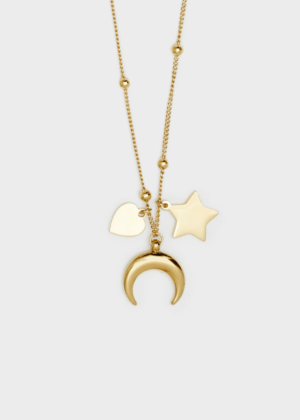 Nalí 14KT GOLD PLA. S. STEEL CHARMS NECKLACE Offerte