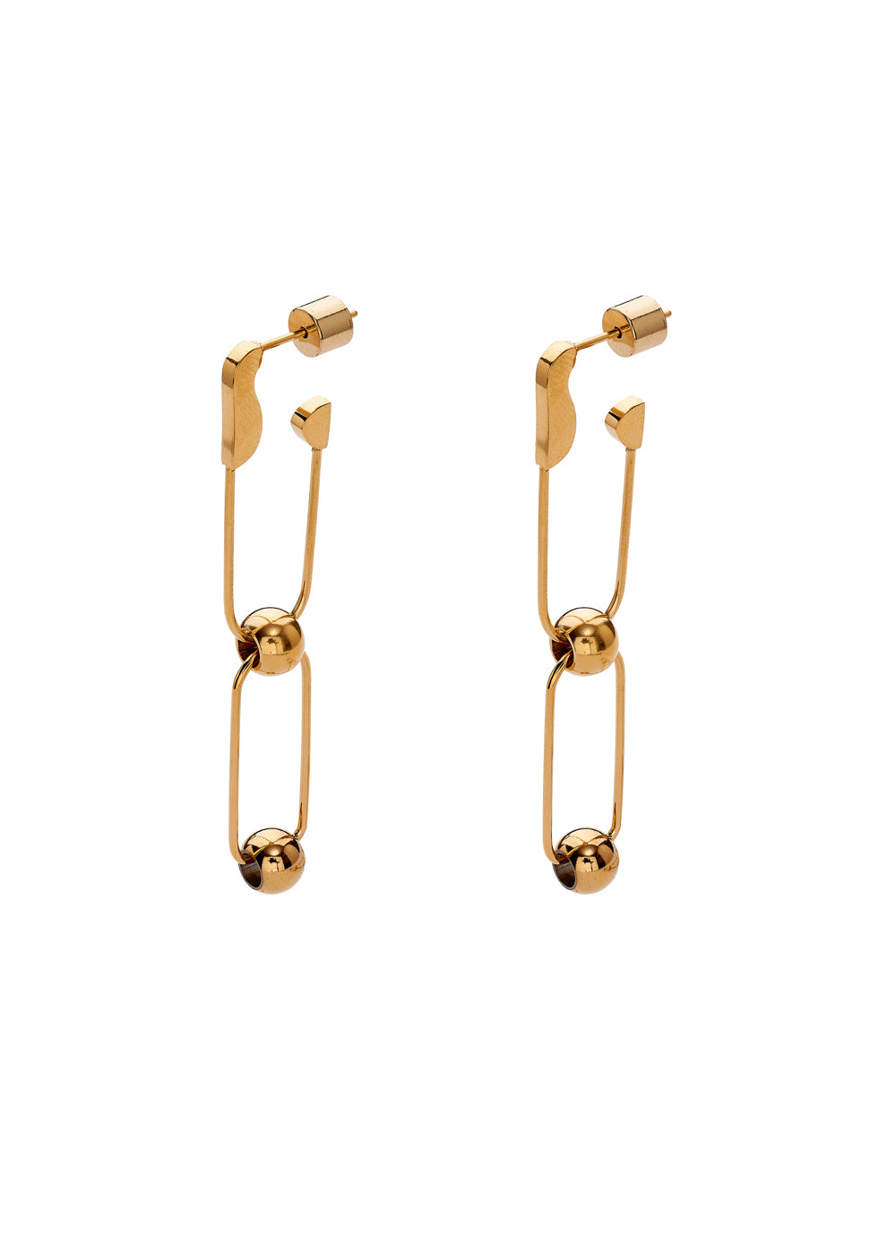 Nalí GOLD LONG EARRINGS W/ BROOCH STAIN. STEEL Vendite Flash