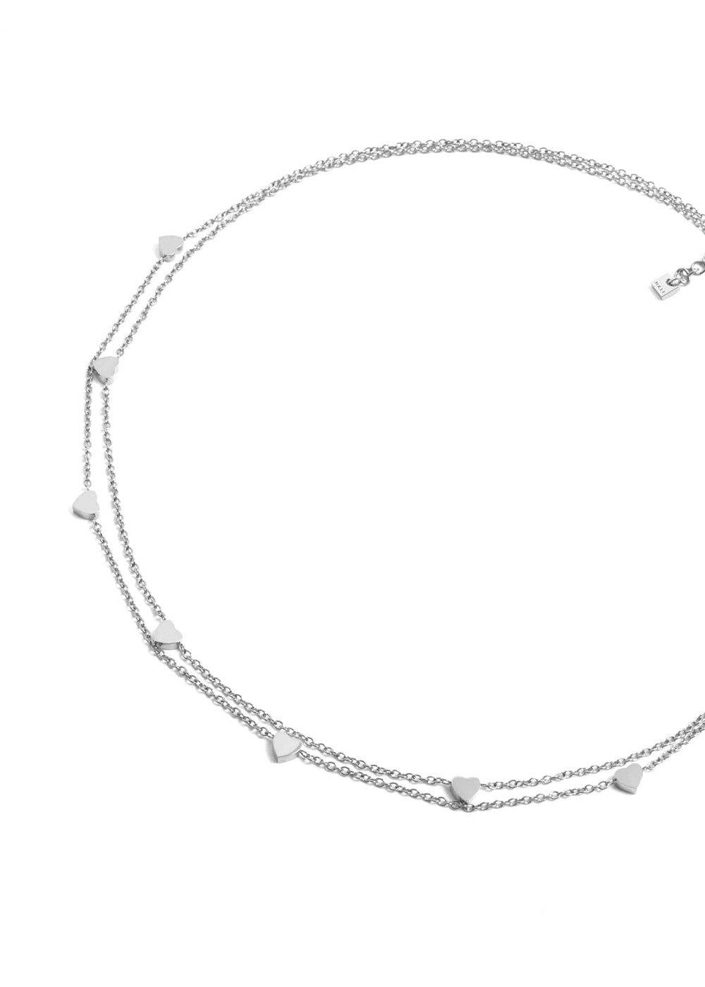 Nalí LEO NECKLACE DOUBLE CHAIN HEARTS SILVER COLOR Ultimi due giorni