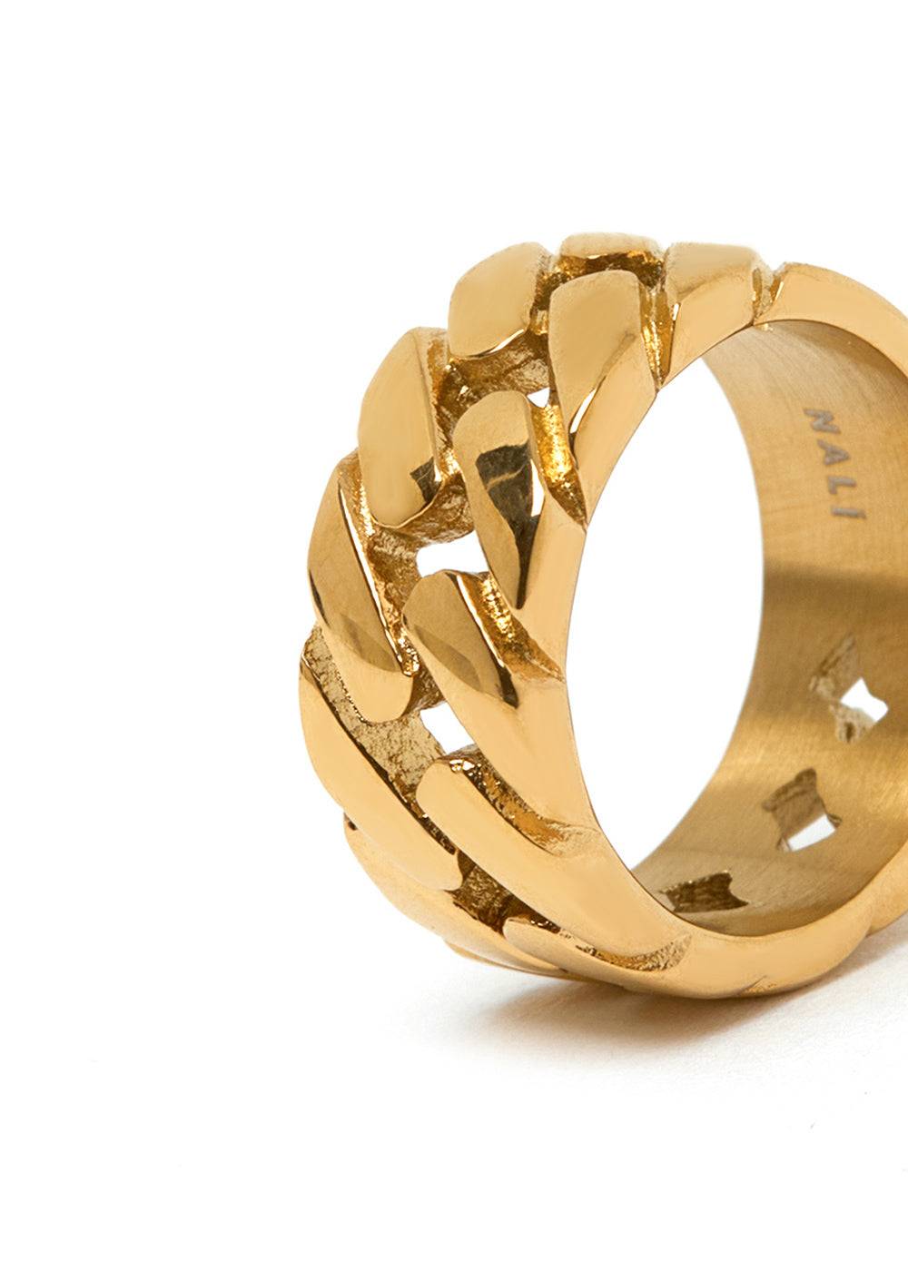 Nalí JACKIE BRAIDED RING IN GOLD STAINLESS STEEL Negozi Online