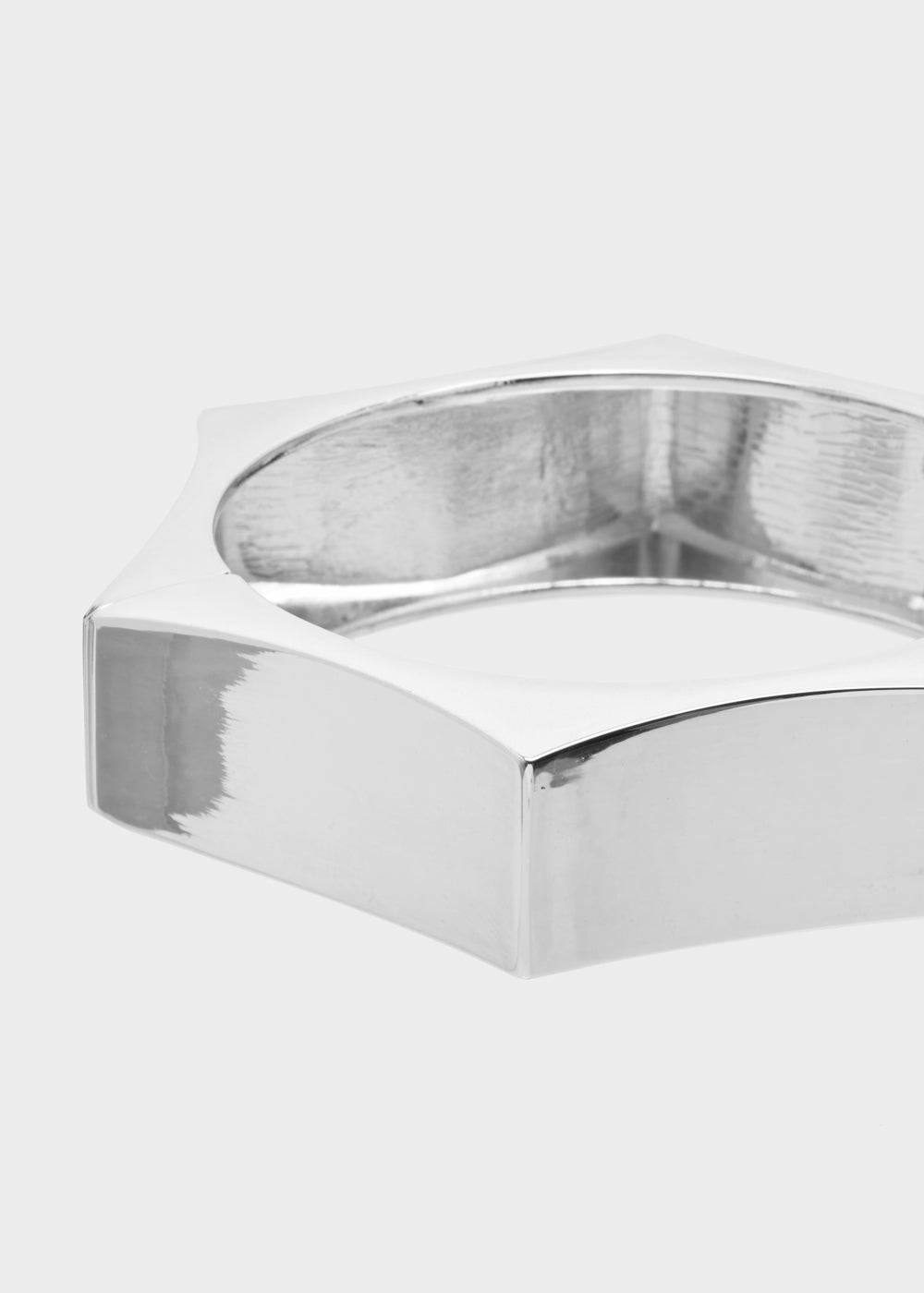 Nalí ARI HEXAGONAL RIGID BRACELET IN SILVER Vendita Calda