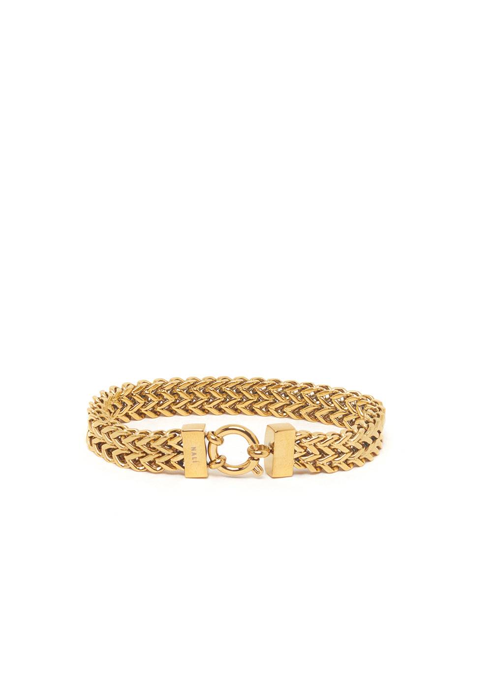 Nalí JULIETTE BRAIDED BRACELET IN GOLD STAINLESS STEEL Vendita