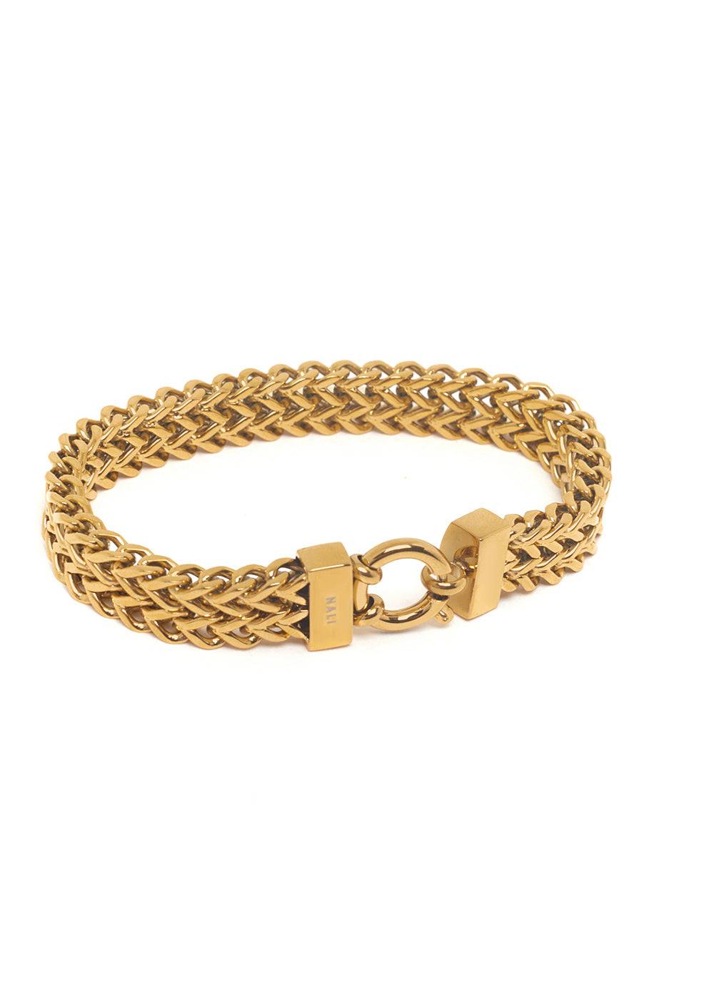 Nalí JULIETTE BRAIDED BRACELET IN GOLD STAINLESS STEEL Vendita