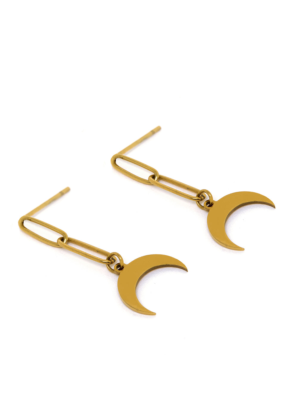 Nalí EARRINGS W/ MOON PENDANT IN STAINLESS STEEL Hotsell