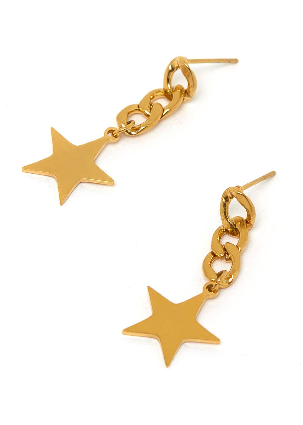 Nalí EARRINGS W/ STAR PENDANT IN STAINLESS STEEL Vendita Calda