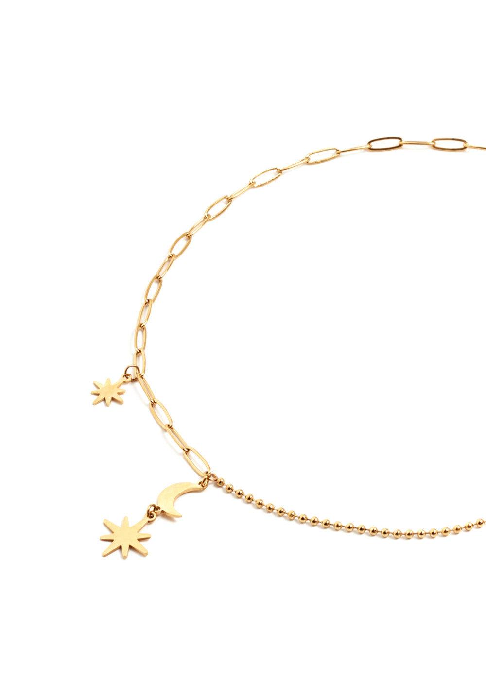Nalí 14KT GOLD PLATED STARS AND MOON PENDANT NECKLACE Negozio