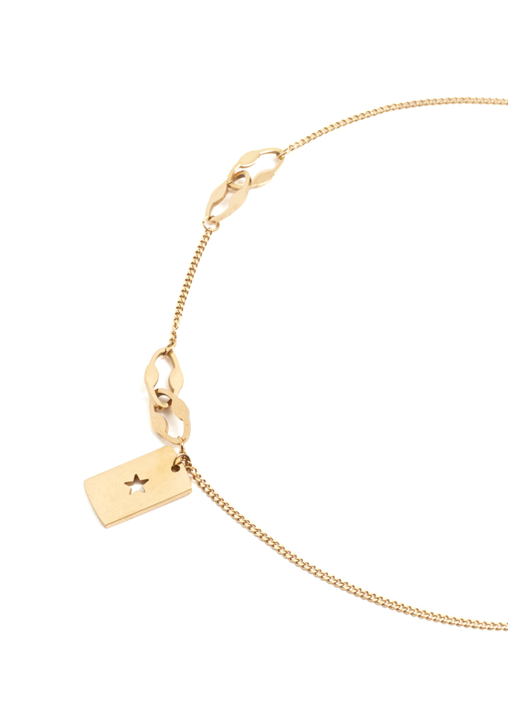 Nalí MEDAL STAINLESS STEEL NECKLACE WITH GOLD STAR In Saldo