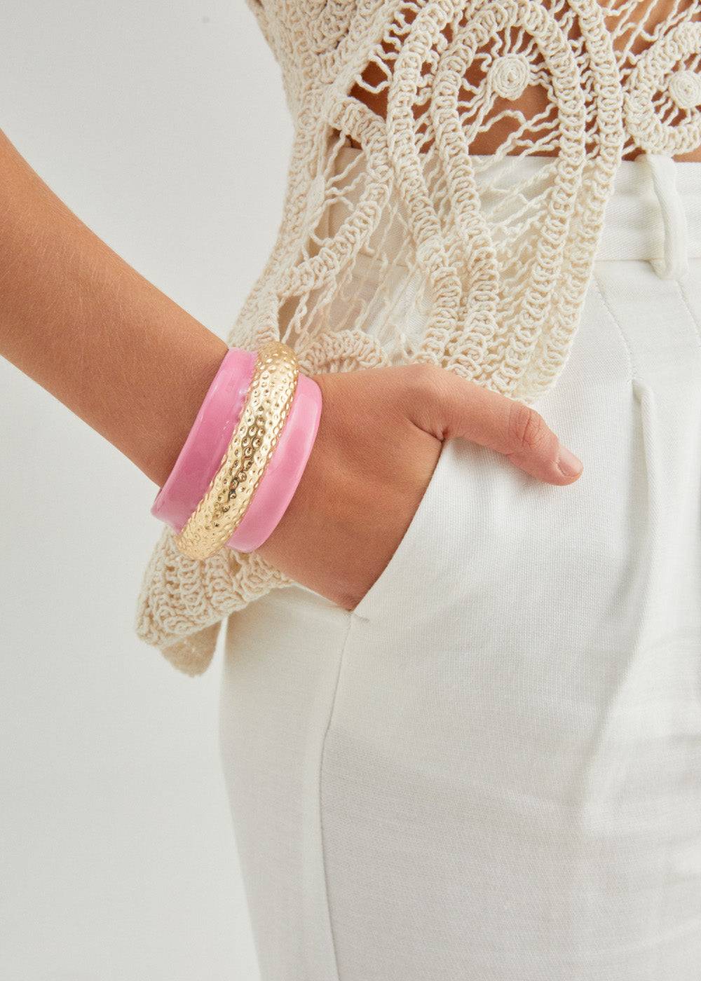 Nalí PIA ENAMEL BANGLE BRACELET + COLORS Grande vendita