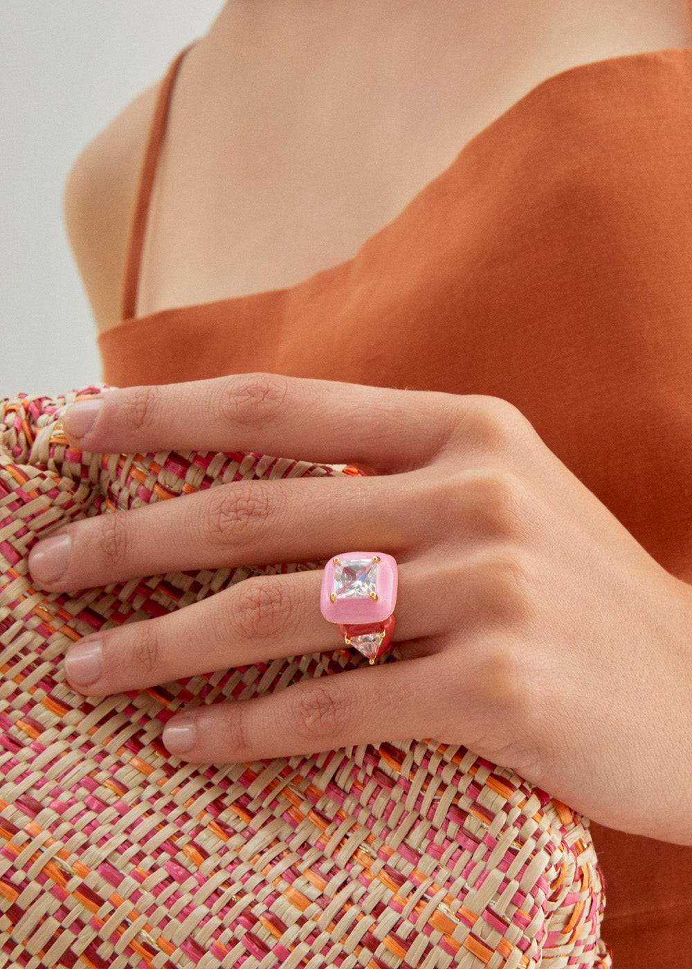 Nalí DOUBLE RING W/ ENAMEL + COLORS Black Friday