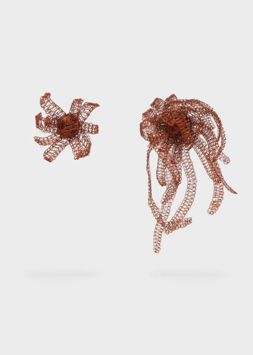Nalí FLOWER EARRINGS IN COPPER WIRE + COLORS Offerta natalizia
