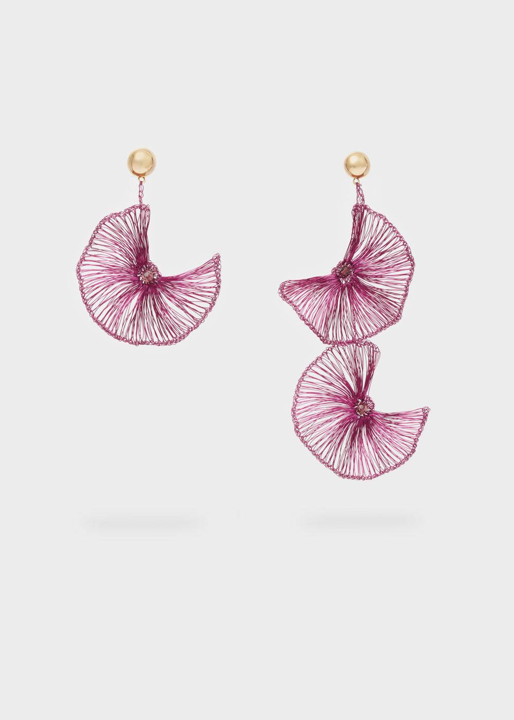 Nalí LEAF EARRINGS IN COPPER WIRE + COLORS Offerta Pasqua