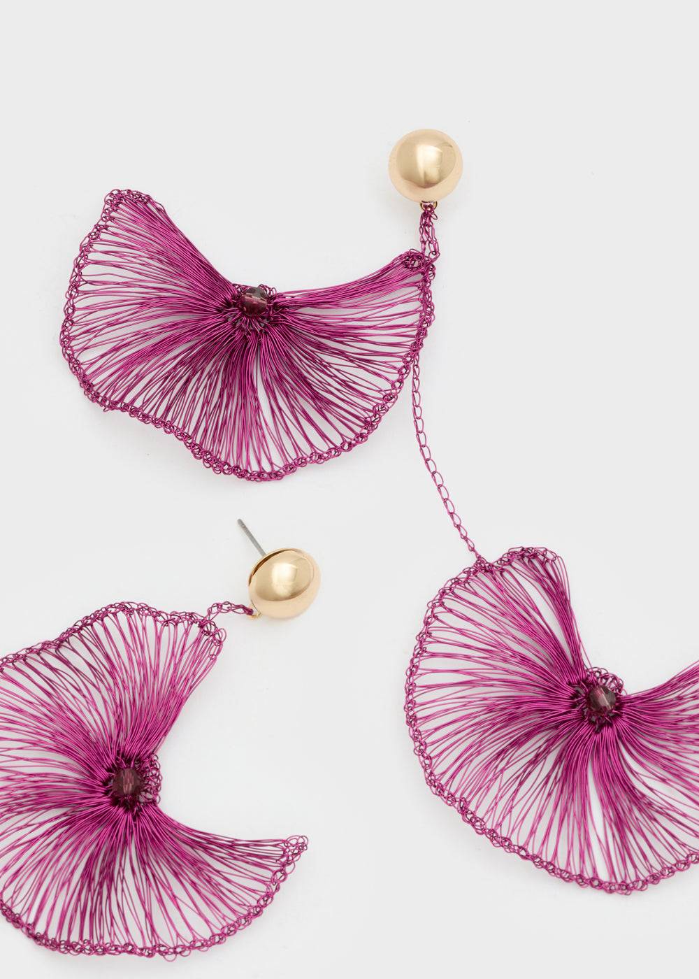 Nalí LEAF EARRINGS IN COPPER WIRE + COLORS Offerta Pasqua