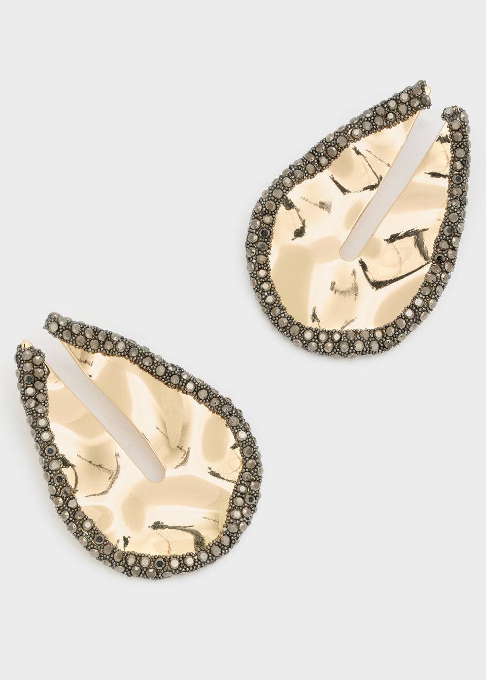 Nalí OVERSIZE EARRINGS IN GOLD + BLACK STONES Bestseller