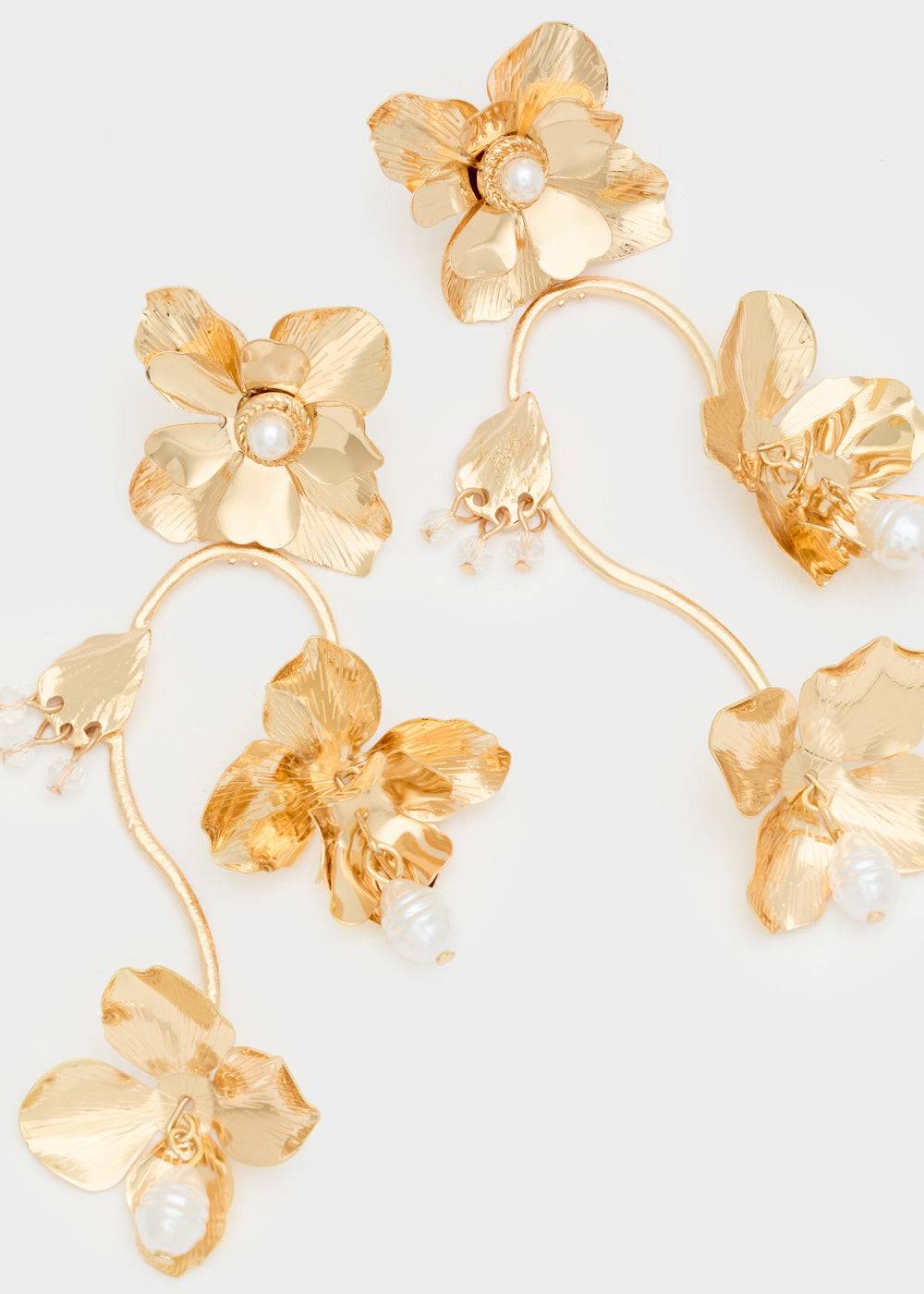 Nalí LONG EARRINGS W/ STEAM + FLOWERS Offerte stagionali