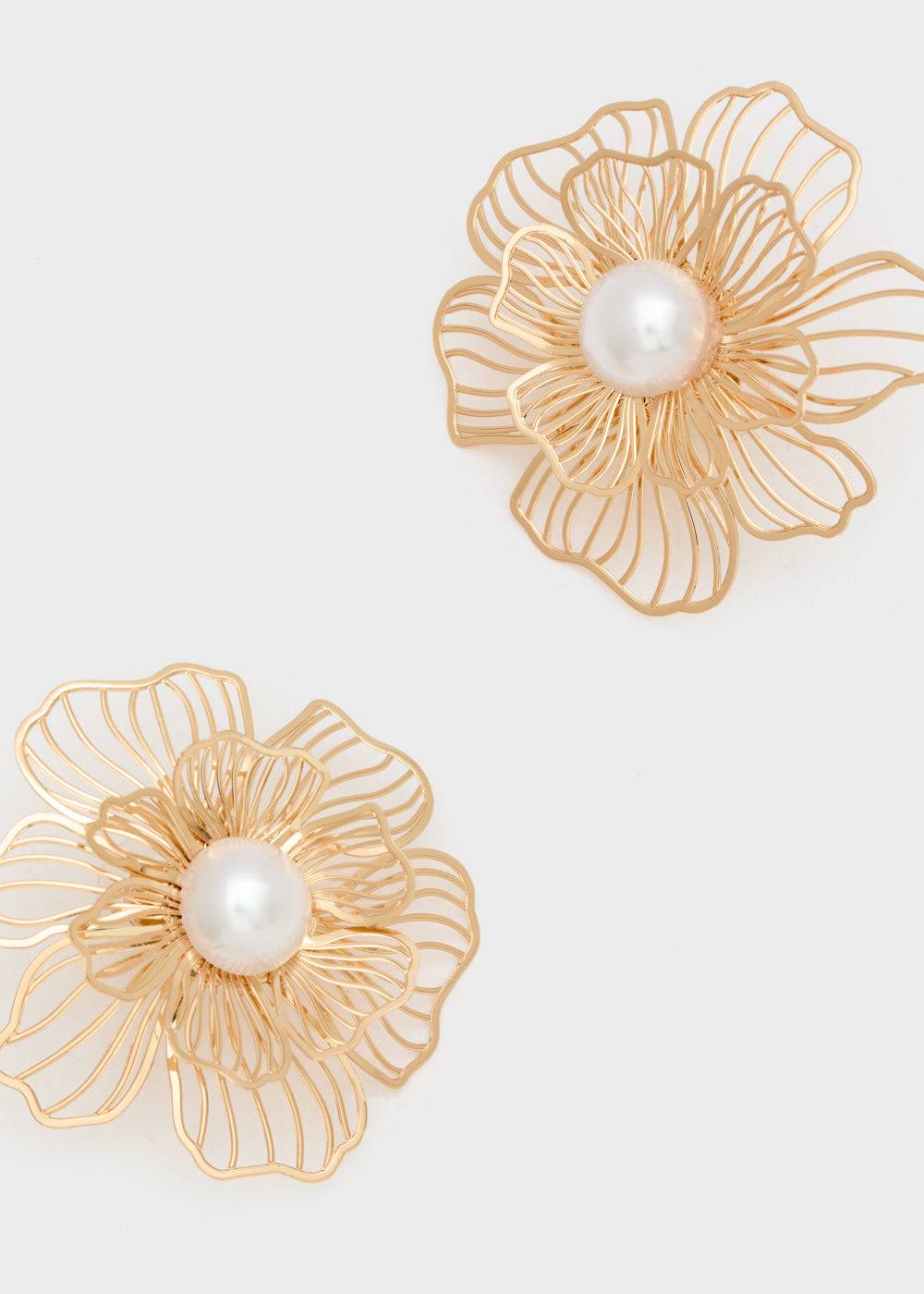 Nalí FLOWER EARRINGS IN GOLD W/ PEARL Liquidazione