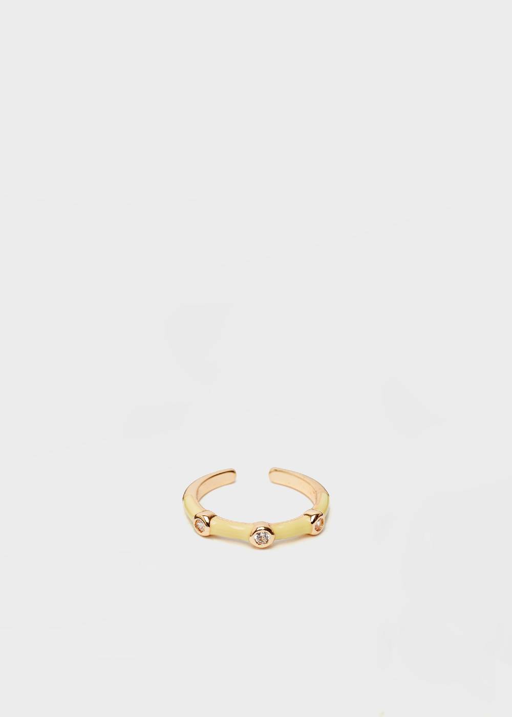 Nalí DEVON ENAMEL RING YELLOW WITH ZIRCONS Comprane uno, ottenene uno gratis