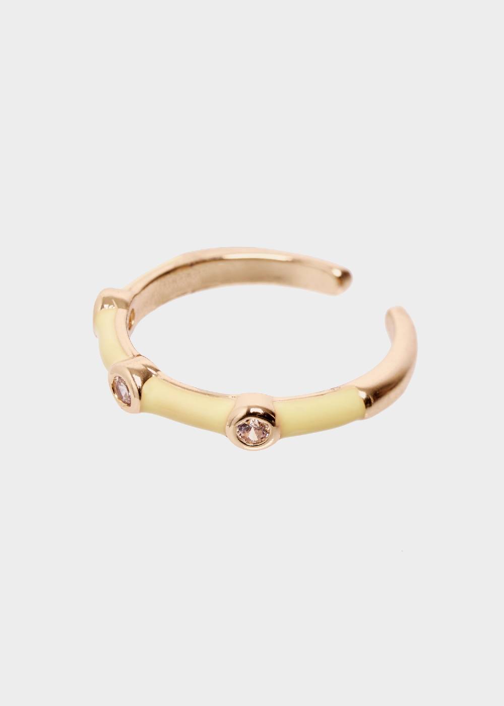 Nalí DEVON ENAMEL RING YELLOW WITH ZIRCONS Comprane uno, ottenene uno gratis