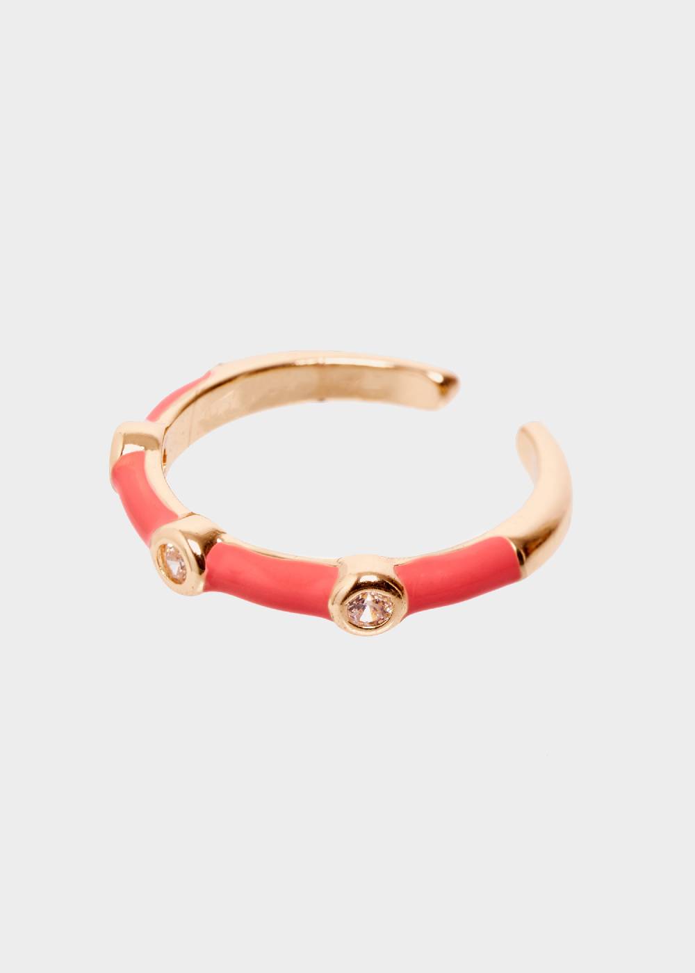 Nalí DEVON ENAMEL RING CORAL WITH ZIRCONS Offerte giornaliere