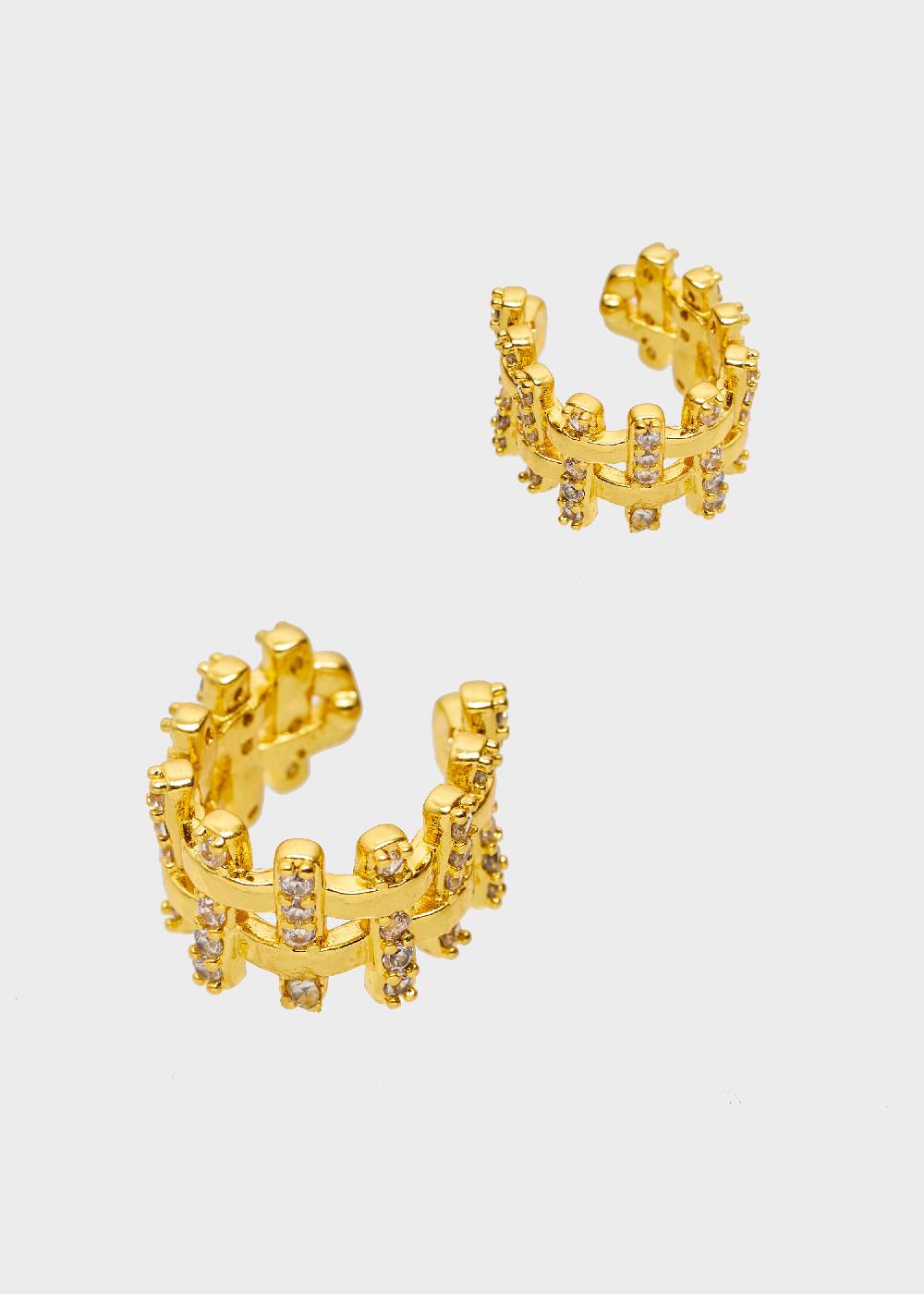 Nalí EARCUFF EARRINGS IN GOLD W/ ZIRCONS Offerte speciali