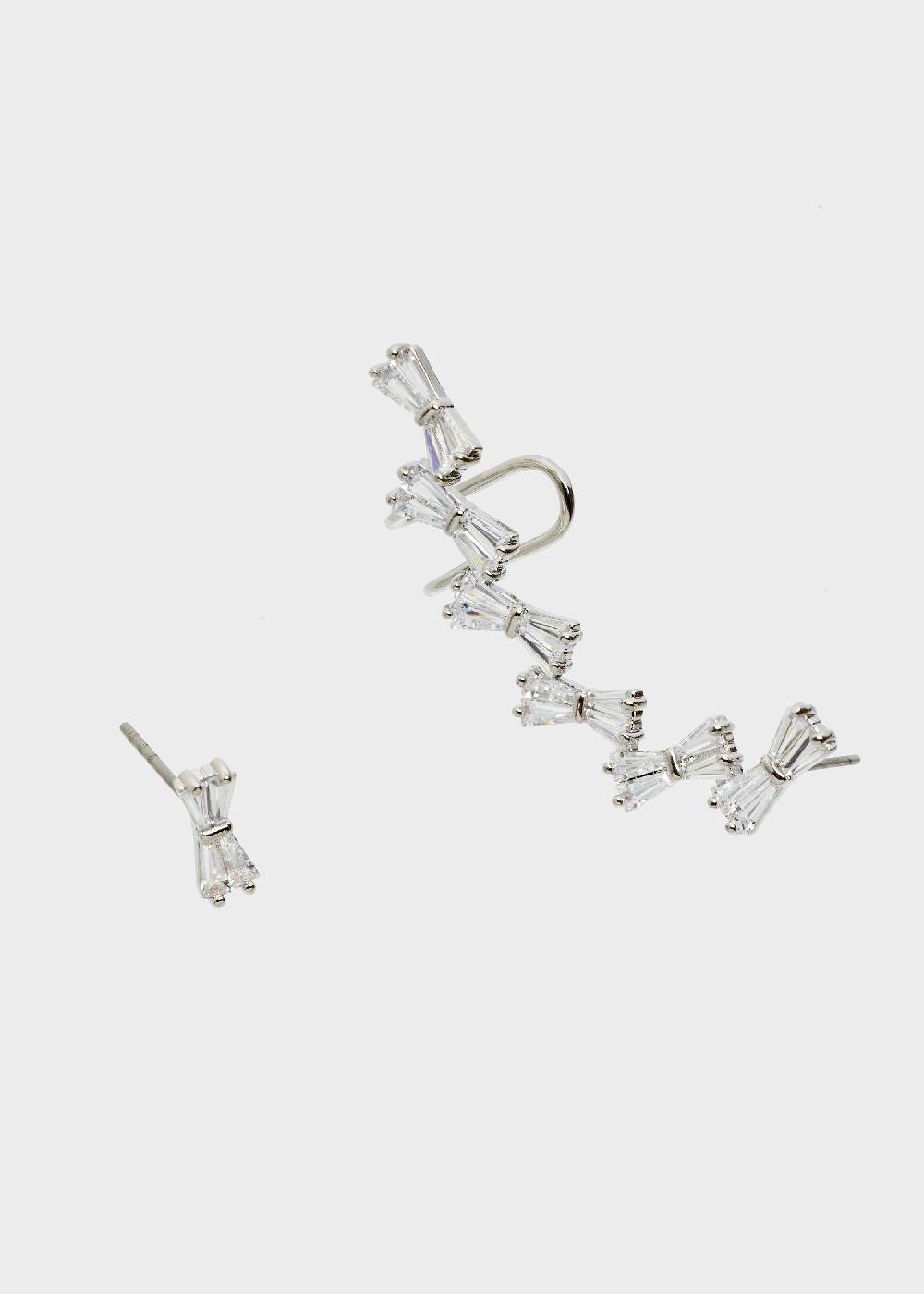 Nalí FRAN EARCUFF SET IN SILVER W/ ZIRCONS Prezzo basso