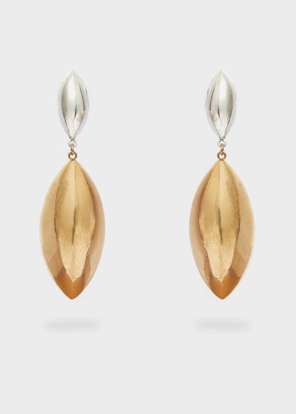 Nalí DUNE PENDANT EARRINGS IN SILVER+GOLD Latest stili